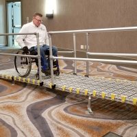 Wheelchair on stageramp